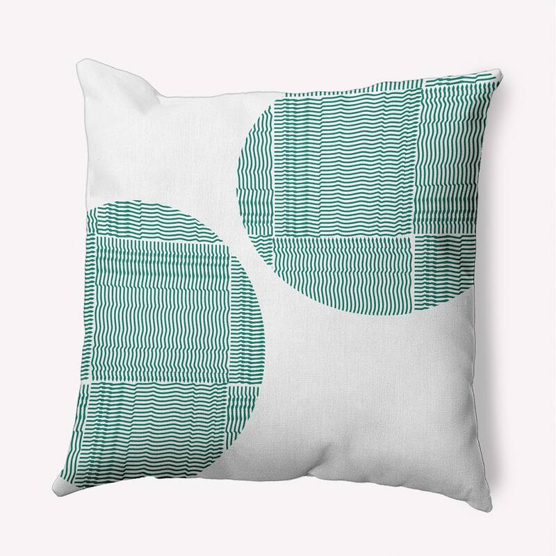 Circles and Squares Polyester Indoor Pillow - Kelly Green - 26" x 26"