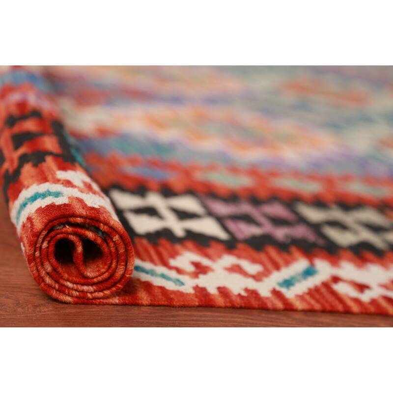 Reversible Kilim Oriental Area Rug Flatweave Home Decor Wool Carpet - 9'9"x 12'7"