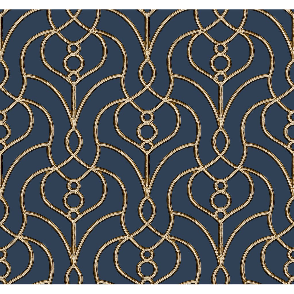 Candice Olson Divine Trellis Navy Wallpaper