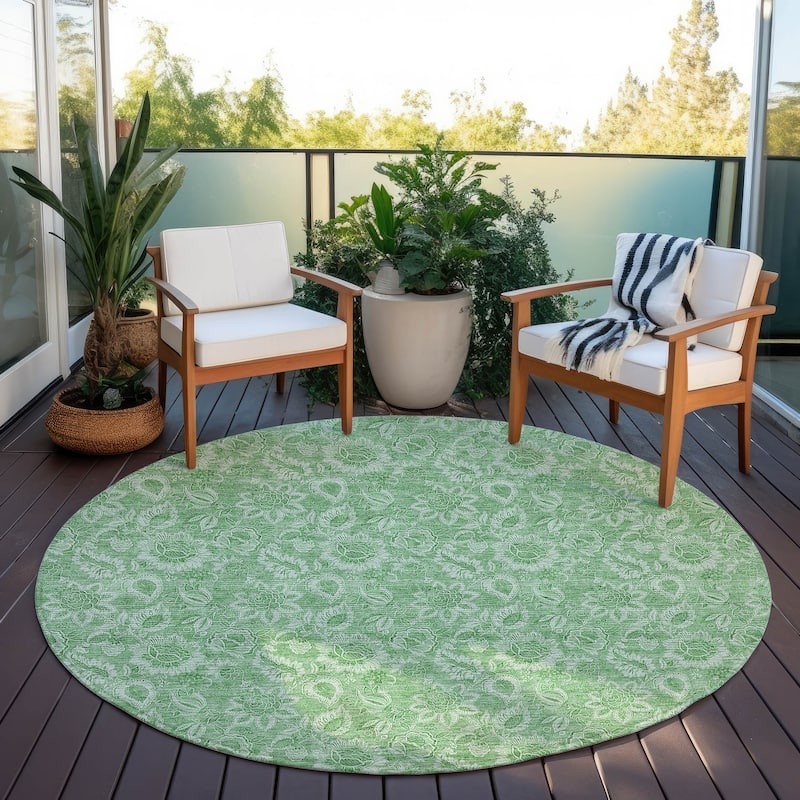 Machine Washable Indoor/ Outdoor Chantille Floral Rug