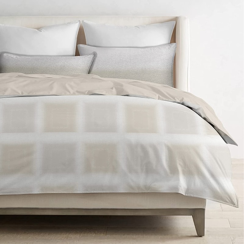 Delara GOTS Certified 100% Organic Cotton Damask Reversible Print Duvet Cover and Sham Set of 2