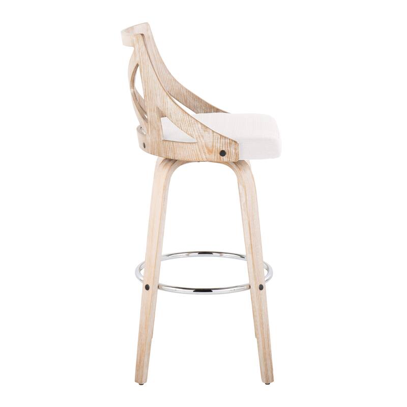 The Gray Barn Charlotte 30" Fixed-Height Bar Stool with Bent Wood Legs (Set of 2)