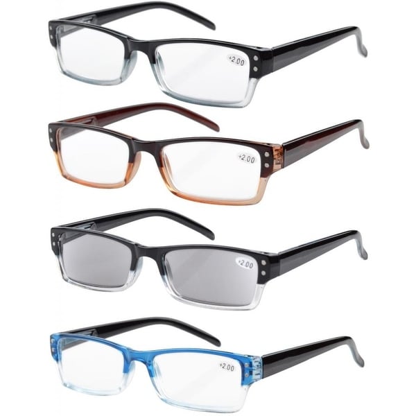 Eyekepper 4 Pack Two-Tone Color Reading Glasses Include Sunglasses. Opens flyout.