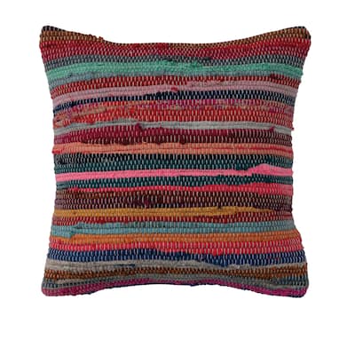 Striped Cotton Chindi Throw Pillow