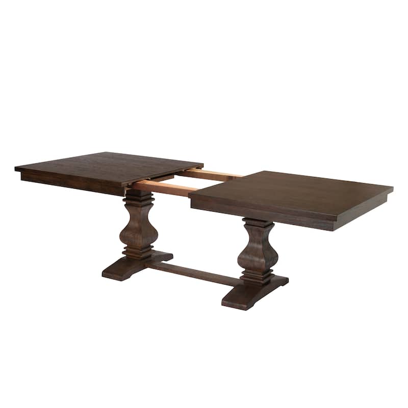 Best Quality Furniture 9-piece Walnut 18" Extension Dining Set