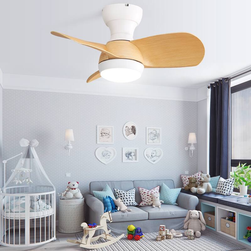 23" 29'' 42'' Flush Mount Ceiling Fan with Light and Remote Control for Small Room,Patio,Kitchen,Bedroom