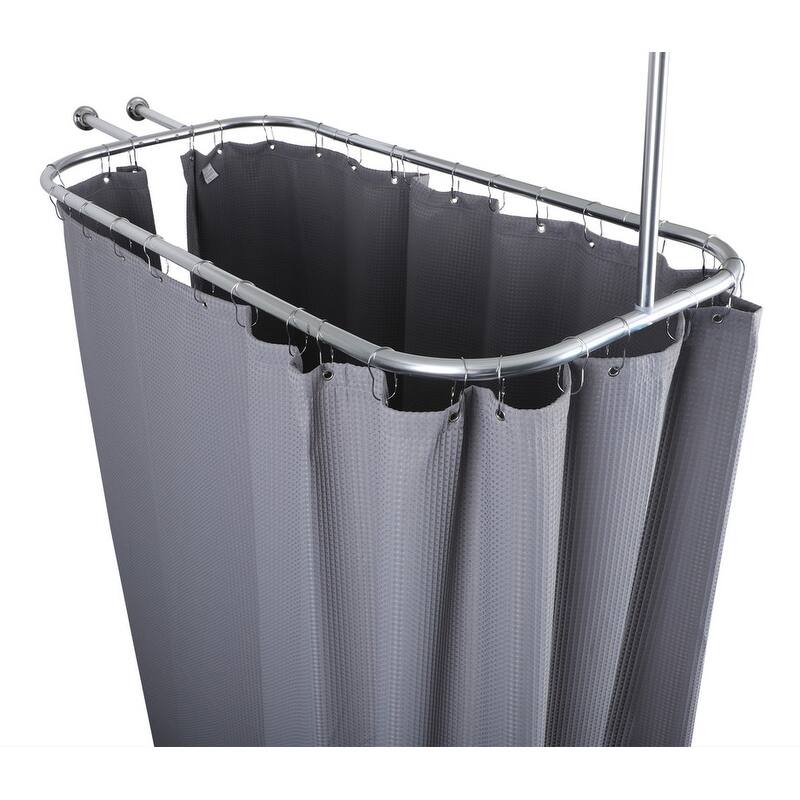 Utopia Alley Waffle Weave Clawfoot Tub Shower Curtain 180 x 70 Inch Wrap Around