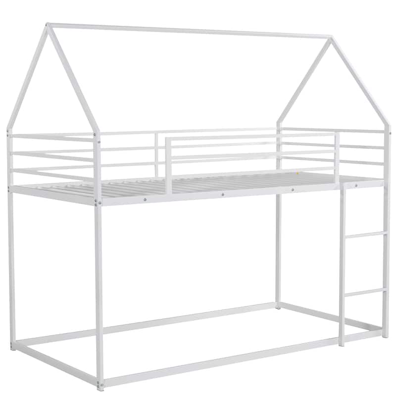 House Bunk Bed with Built-In Ladder