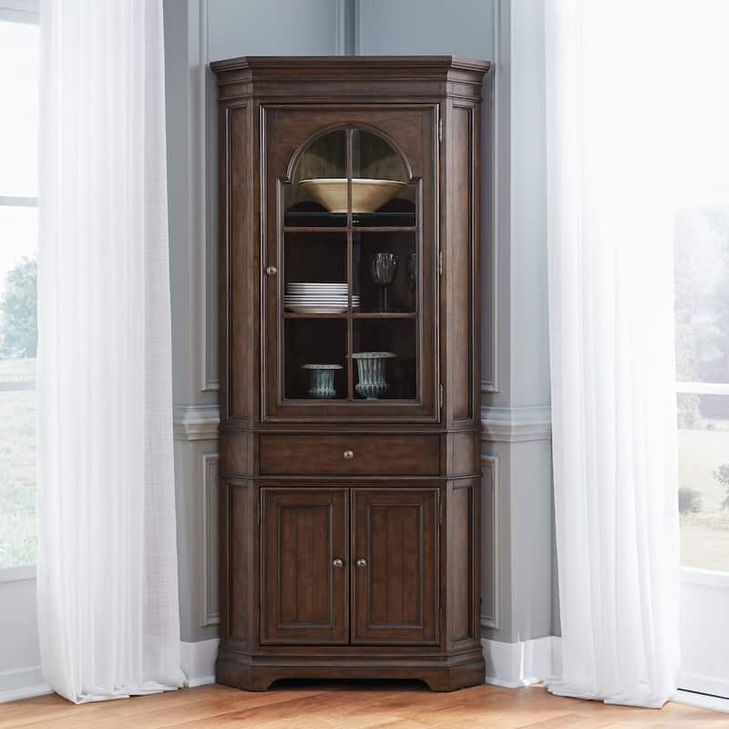 Liberty Furniture Arden Road Corner Cabinet Buffet - Width 38" x Depth 24"x Height 84" - Width 38" x Depth 24"x Height 84"