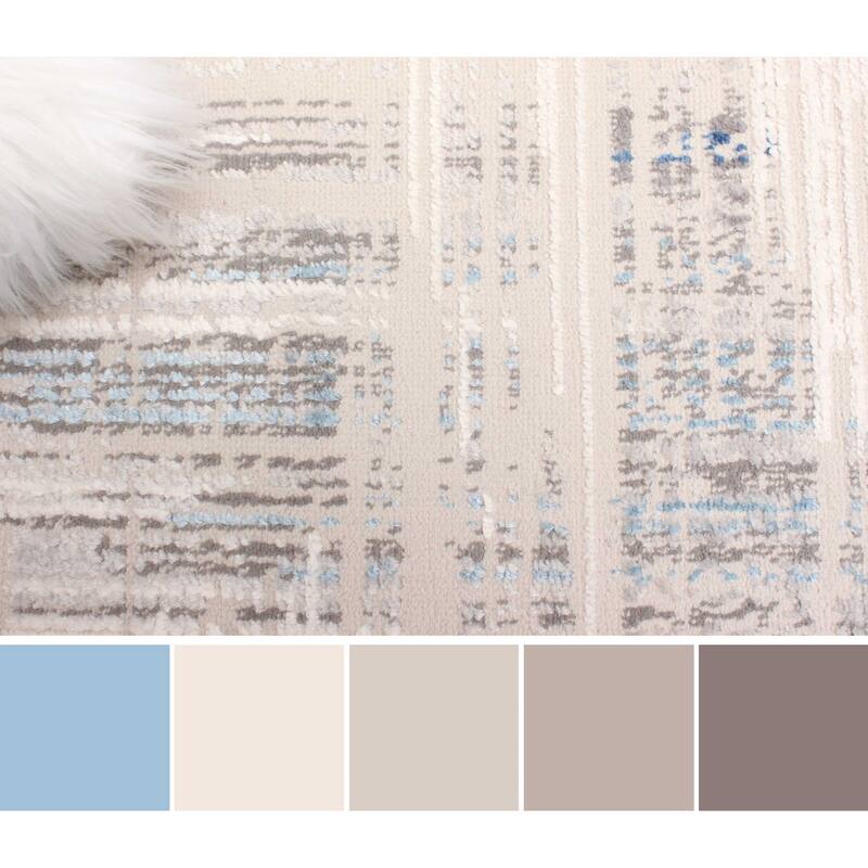 ECARPETGALLERY Machine Made Quinn Blue Area Rug