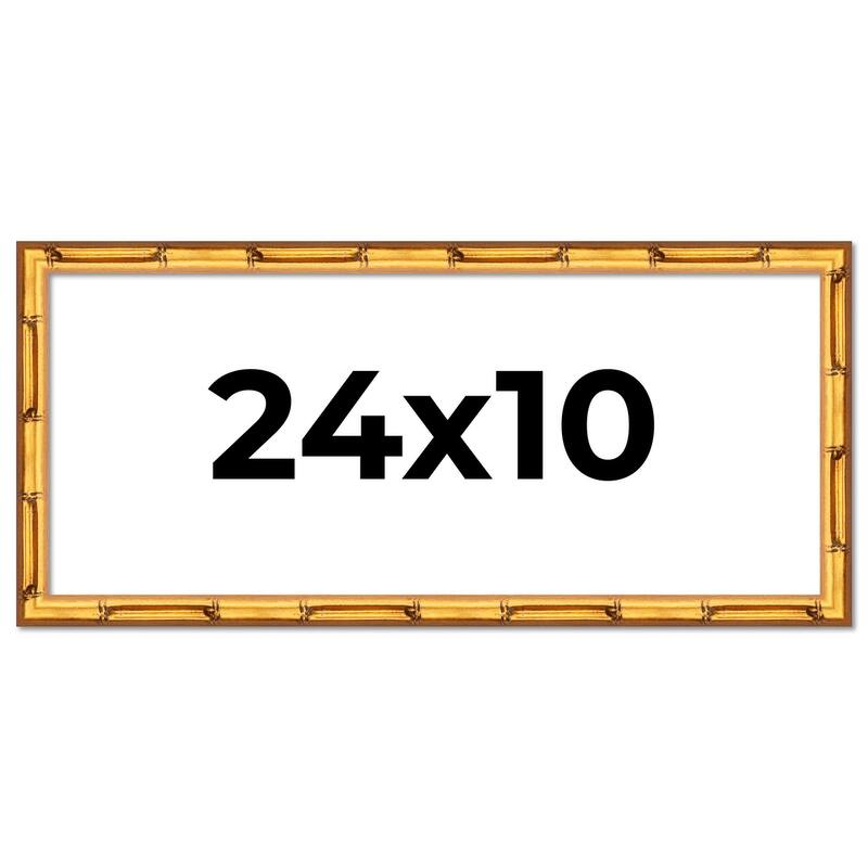 24x10 Frame Gold Bamboo Picture Frame - Complete Modern Photo Frame