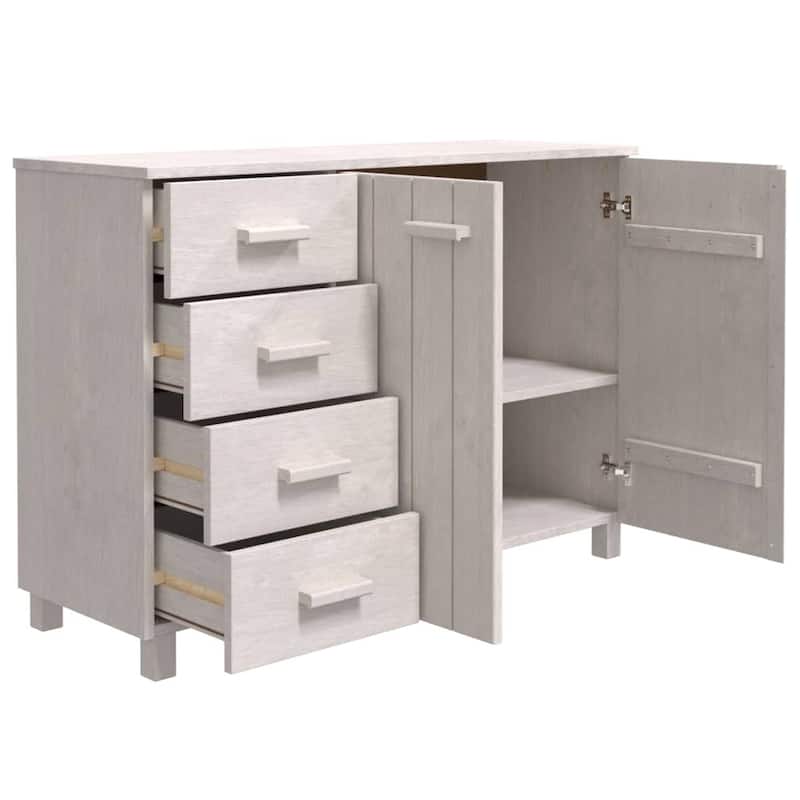 vidaXL Sideboard Buffet Console Cabinet for Kitchen HAMAR Solid Wood Pine - 44.5" x 15.7" x 31.5"