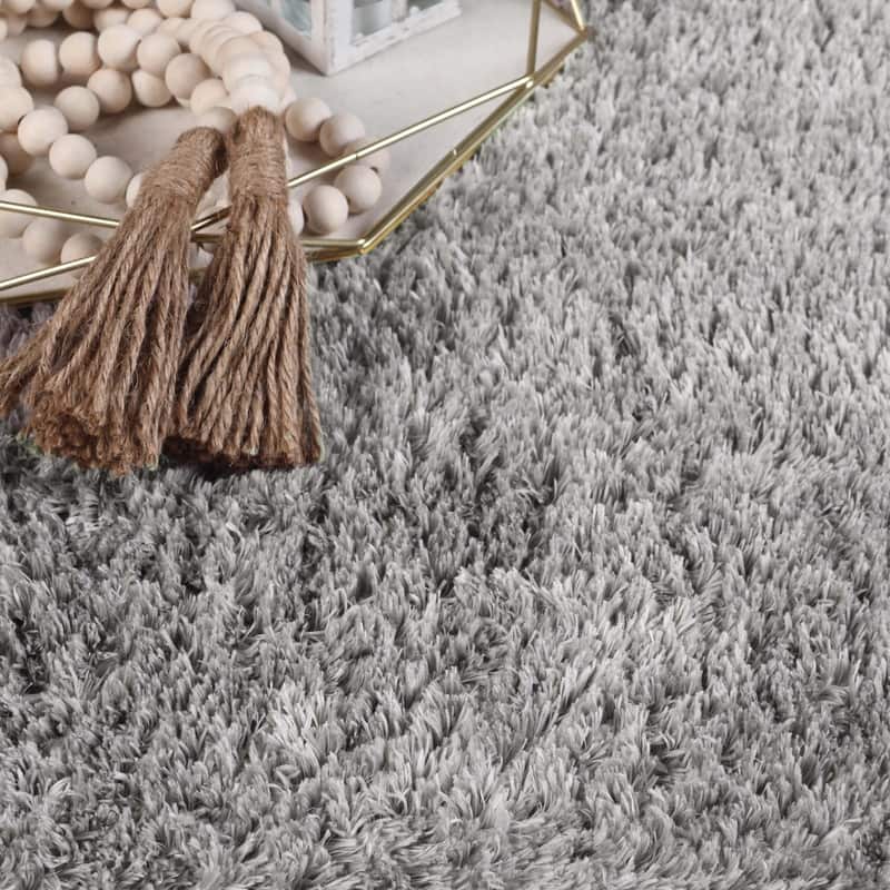 Superior California Shag Solid Plush Non-Slip Indoor Runner or Area Rug