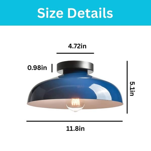 12 inch kitchen lamps metal flush mount light blue ceiling light - N/A ...