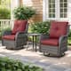 Option Grey Wicker / Red Cusion