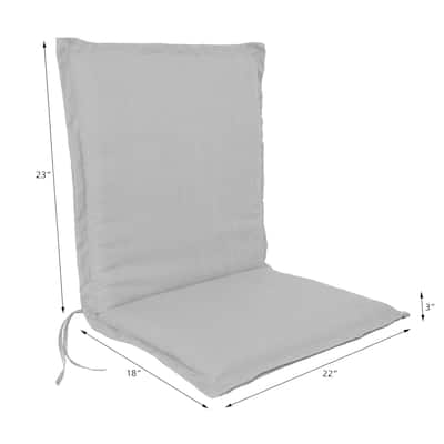 22" x 41" Outdoor Chair Cushion with Ties and Flange - 41'' L x 22'' W x 3'' H