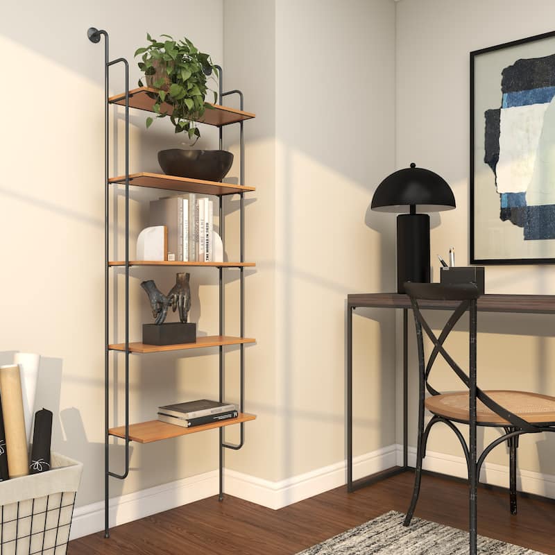 Metal Shelves Wall Shelf - Brown - Roche River Decor