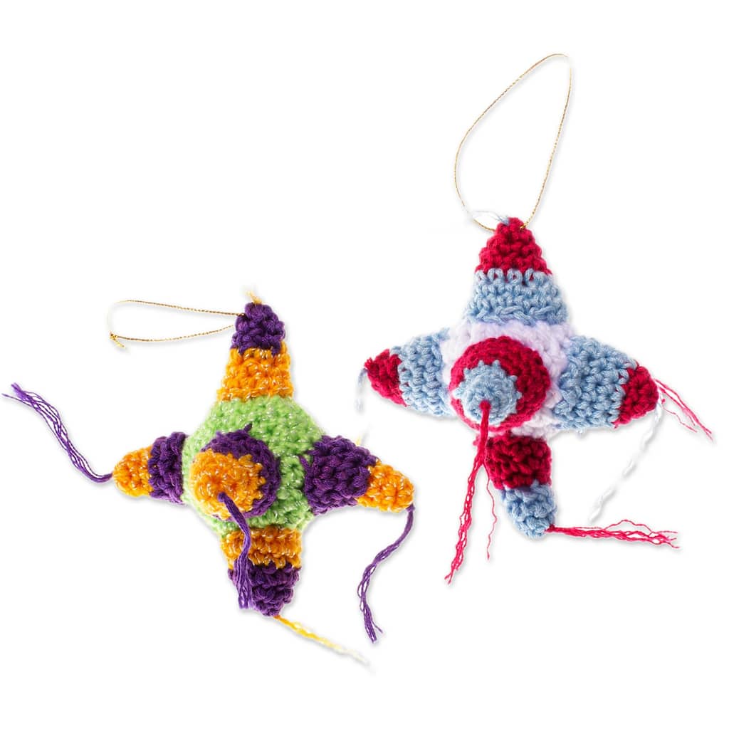 Novica Handmade Piñata Fun Crocheted Ornaments (Pair)