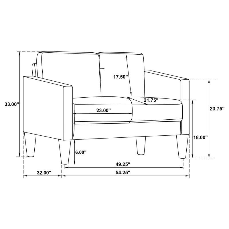 Ruth Transitional Upholstered Track Arm Sofa Set