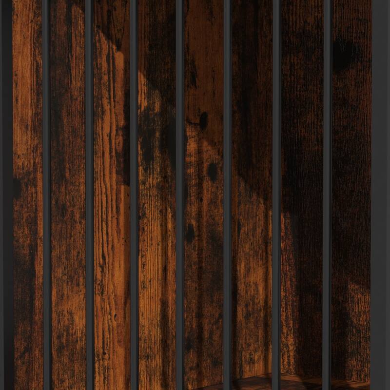 Double Dog Crate Furniture w/Drawers for Small Dogs, Rustic Farmhouse Dog Kennel End Table, Sliding Barn Doors - 47.2"W