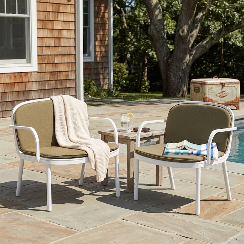 Green White Outdoor Armchairs Patio Chairs Upholstered Arm Chair Reading Chair Accent Chair Reception Chair Side Chair - Green White