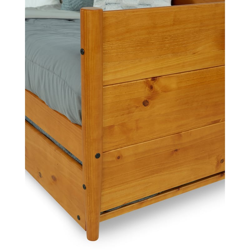 Mid-Century Modern Twin Size Day Bed with Twin Trundle