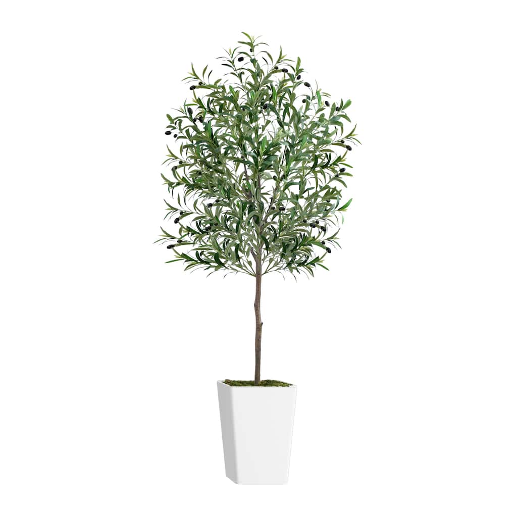 Artificial Olive Tree 6FT with Pot and Moss, Artificial Plants