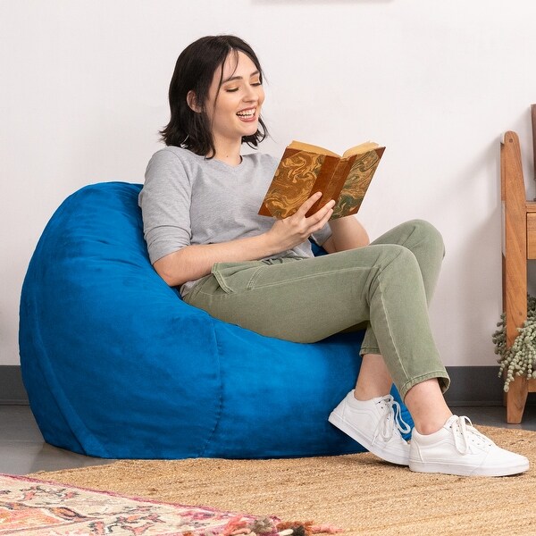 Jaxx Microsuede Bean Bag Chair, Shredded Memory Foam/Polyurethane