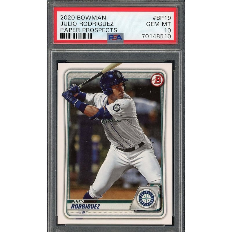 Julio Rodriguez 2020 Bowman Paper Prospects Rookie Card #BP19 Graded PSA 10 - 8'6" x 11'6"