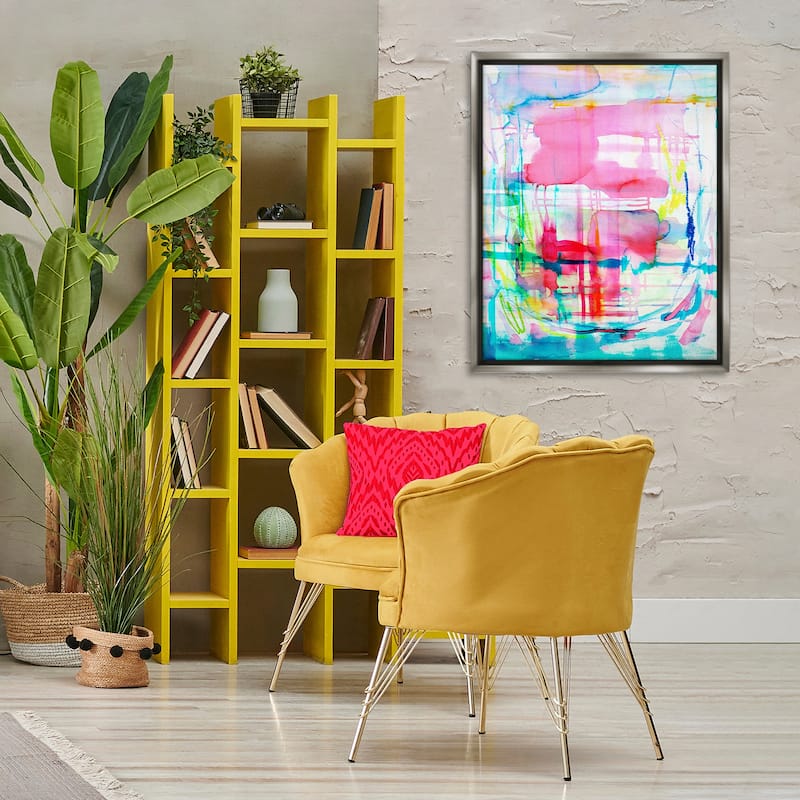 Stupell Vivid Watercolor Abstraction Framed Floater Canvas Wall Art Design By Gemma Bardot