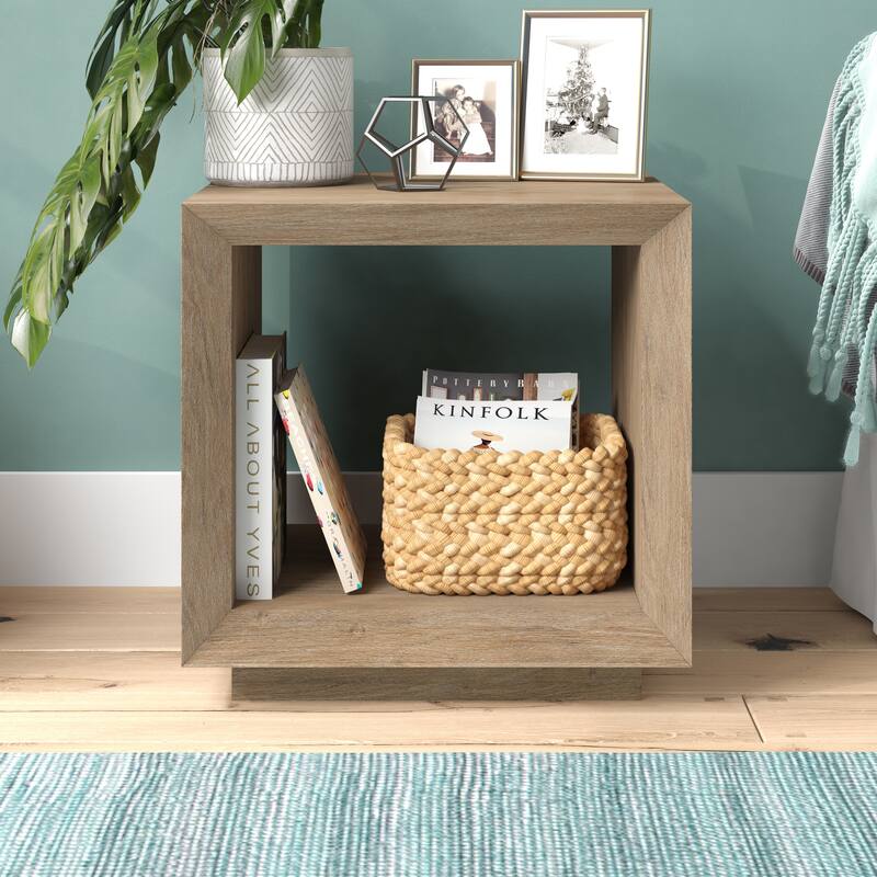 Tannen 22" Wide Rectangular Side Table - Antiqued Gray Oak