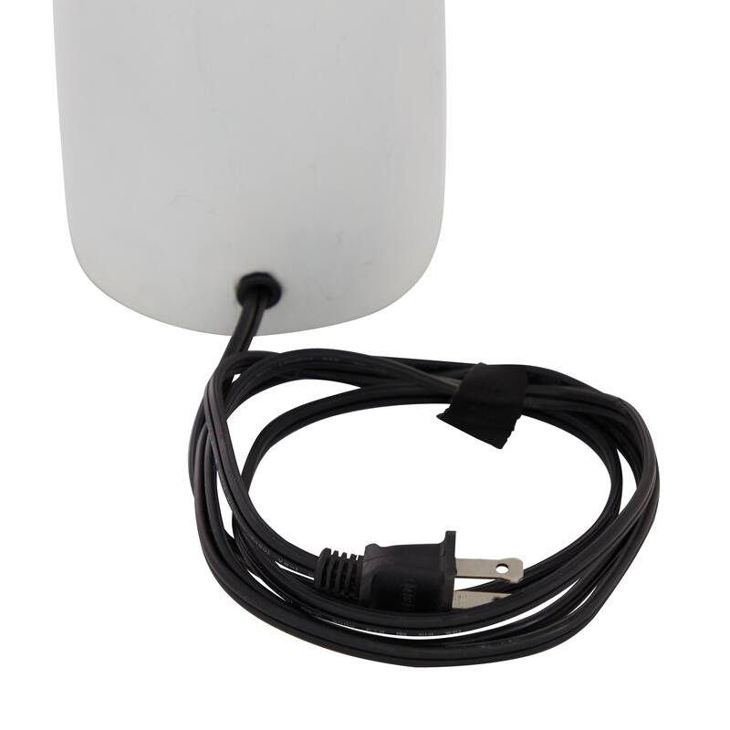Cement Stone Room Table Lamp with Gold Accent - White - CosmoLiving by Cosmopolitan