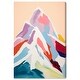 preview thumbnail 2 of 4, Wynwood Studio Nature and Landscape Mountain in Pastel Colors Pink and Light Pink Modern & Contemporary Wall Art Canvas Print