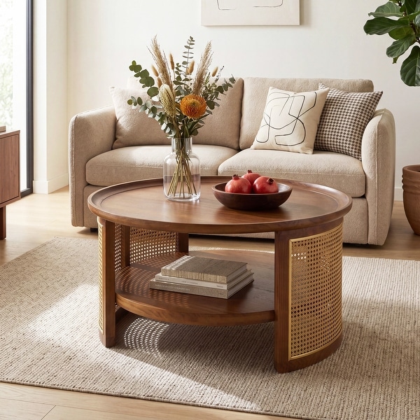 Christopher Knight Home - Boho Round Coffee Table with 2-Tier