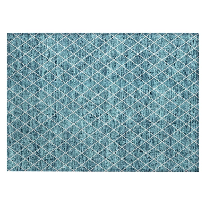 Machine Washable Indoor/ Outdoor Chantille Diamond Trellis Rug