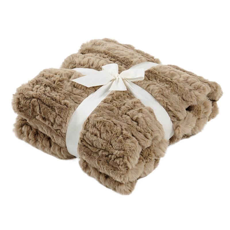 Home Soft Things Line Drawing FauxFur Throw Soft Blanket for Couch
