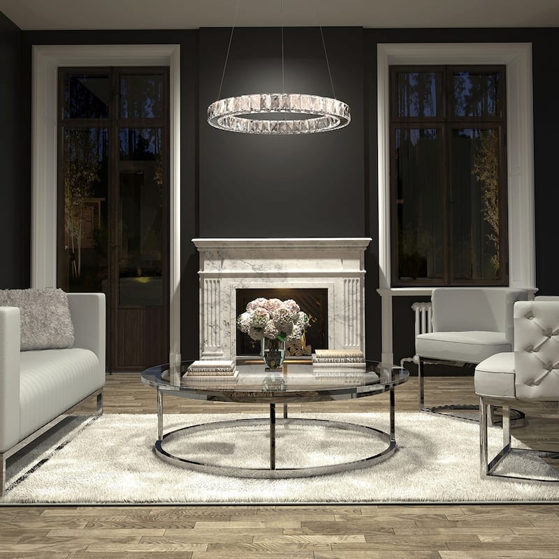 Artika Celebrity Integrated-LED Pendant Chandelier, Chrome Finish