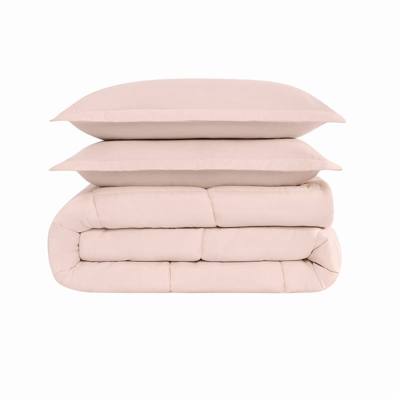 Cannon Heritage Solid 3 Piece Down Alternative Comforter Set - Peach Blush - King