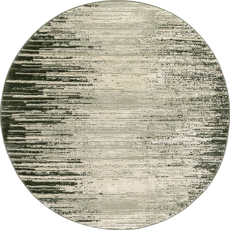 Cecilla Abstract Machine Washable Area Rug - 6' Round - Green - Round