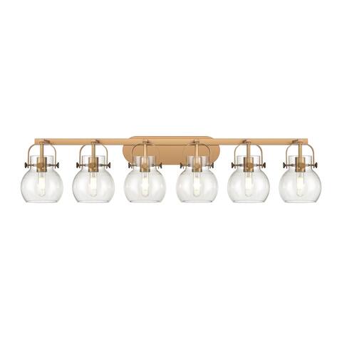 Innovations Lighting Pilaster II Sphere - 6 Light 6" Wall-Mounted Bath Vanity Light