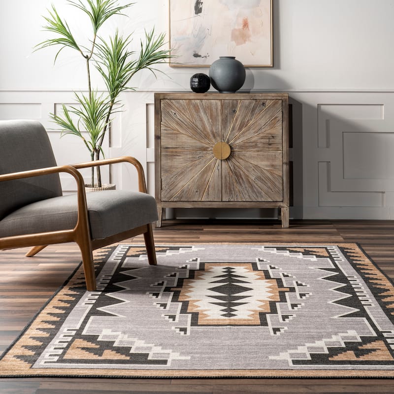 Nuloom Adrena SpinClean Bold Boho Machine Washable Area Rug
