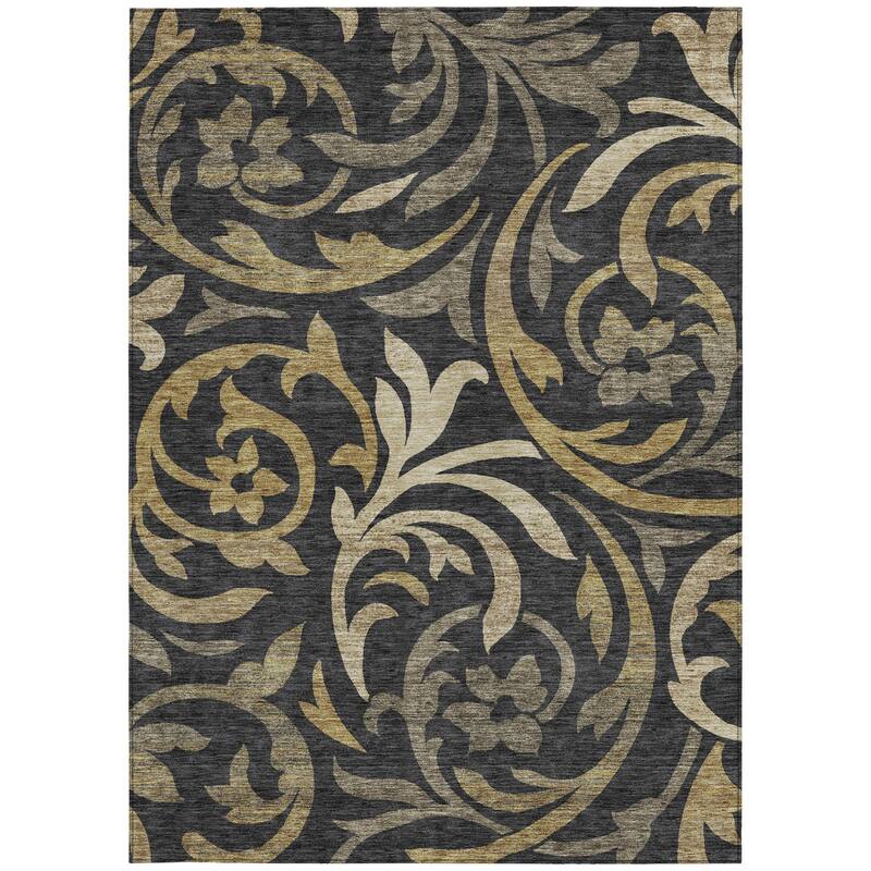 HomeRoots Floral Transitional Rectangle Outdoor Rug