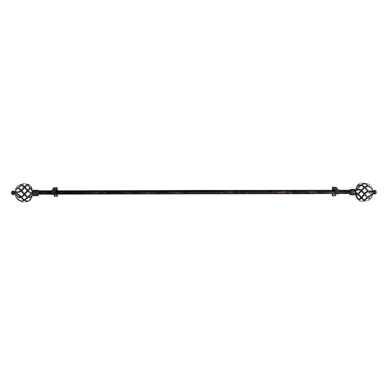 3/4 Inch Decorative Twisted Sphere Finial Curtain Rod by Lavish Home - 48-84"