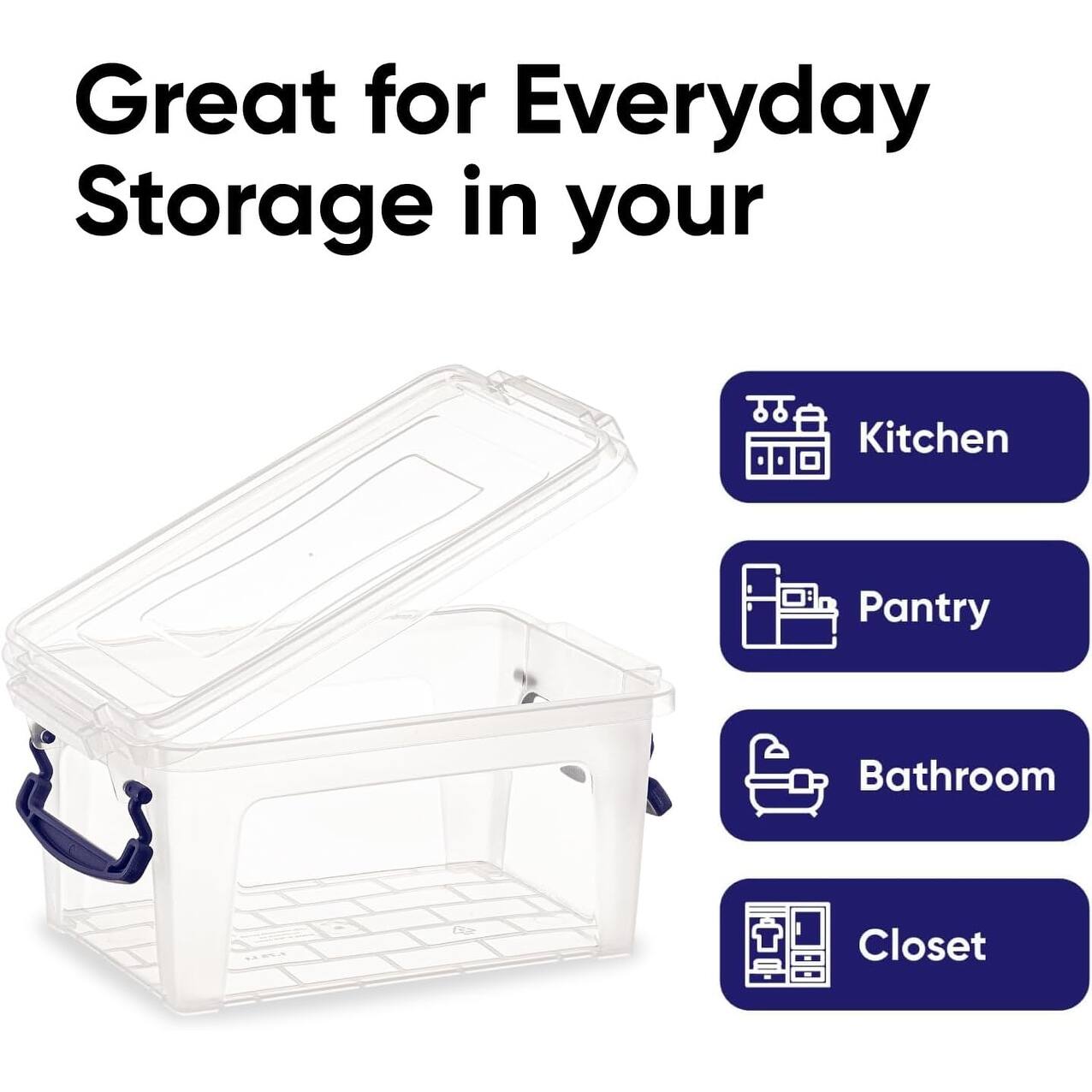 Superio Clear Stackable Storage Containers with Lid 1.75 qt (2 pack