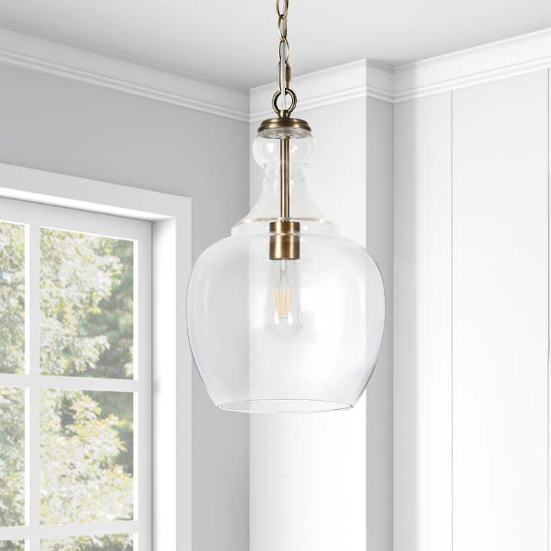 Verona 11" Wide Pendant with Glass Shade - 11" Wide