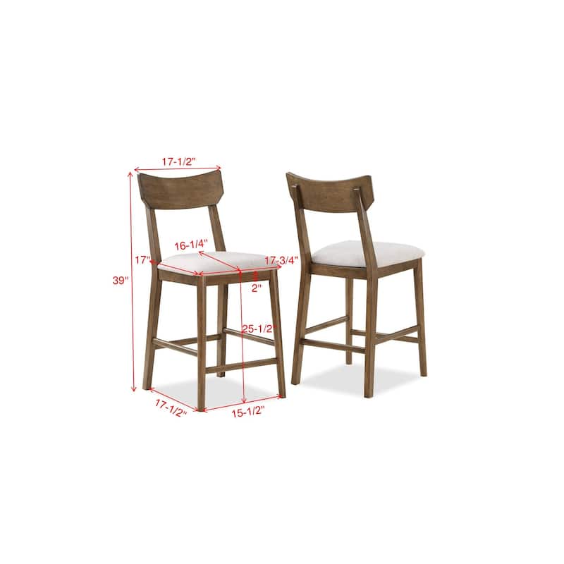 Xenia Brown Fabric Modern Counter Height Set