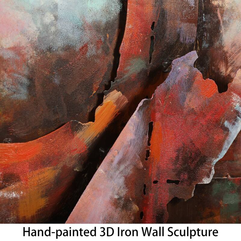 "Love" Mixed Media Iron Hand Painted Dimensional Wall Art