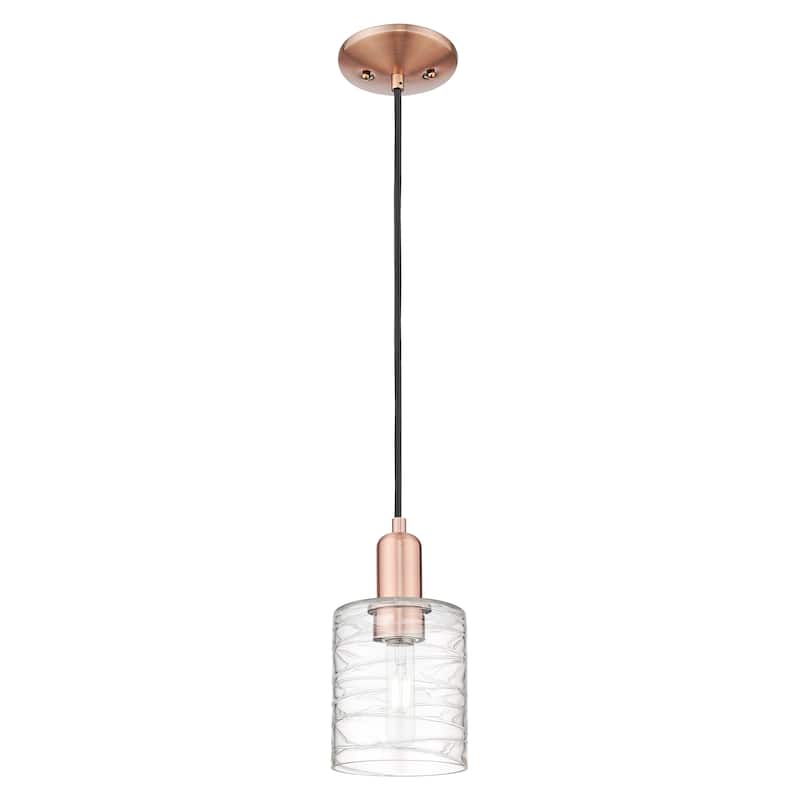 Innovations Lighting Endless Possibilities Arcadia - Cobbleskill - 1 Light 5" Cord Hung Mini Pendant - Deco Swirl/Antique Copper