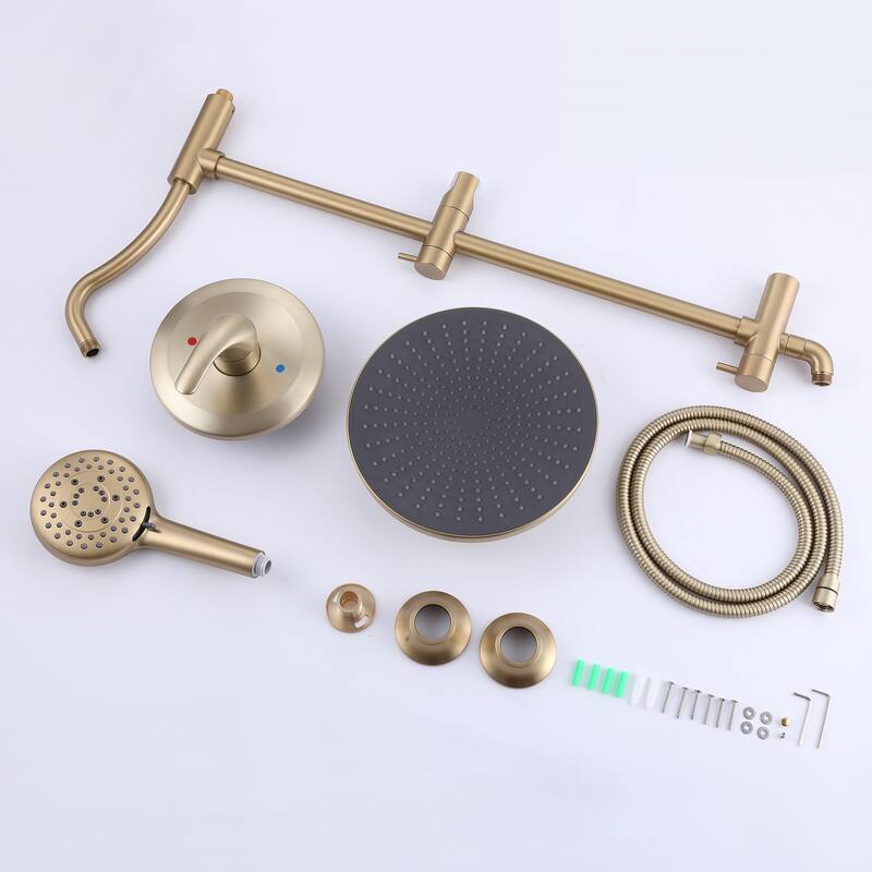 Pressure Balanced Rainfall Shower System with 5 Function Handheld Shower