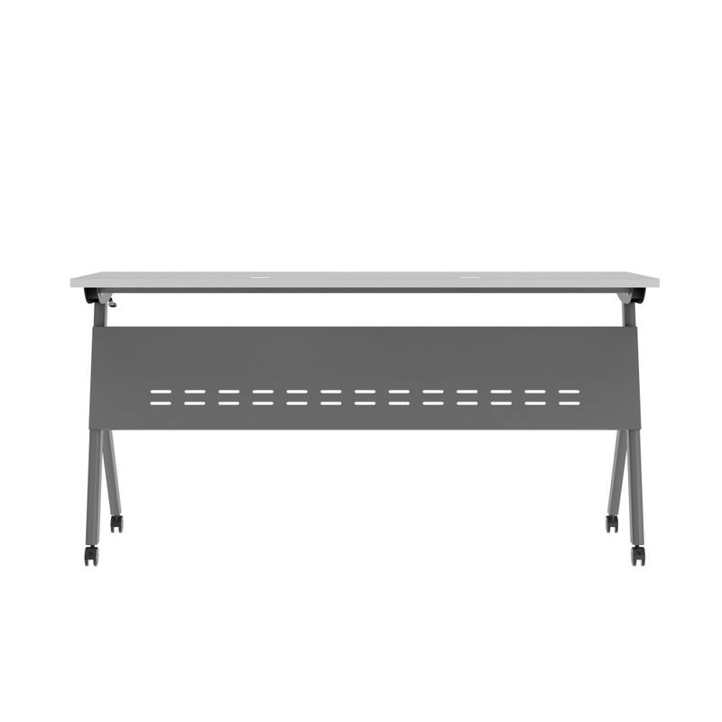 Commercial Nesting Flip Training Table with Steel Frame and Y-Legs - 23.5"W x 60"D x 30"H